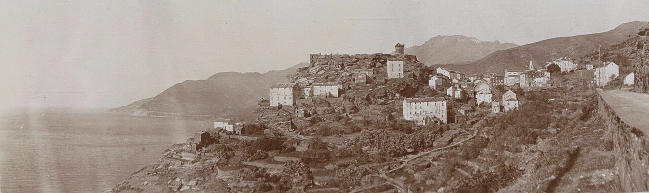 The village of Nonza with its Genoese tower
