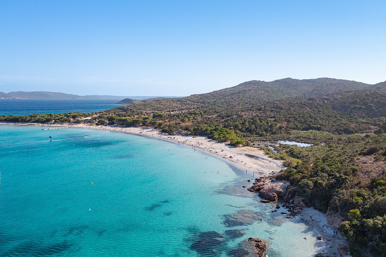 Aerial view of Rondinara Beach